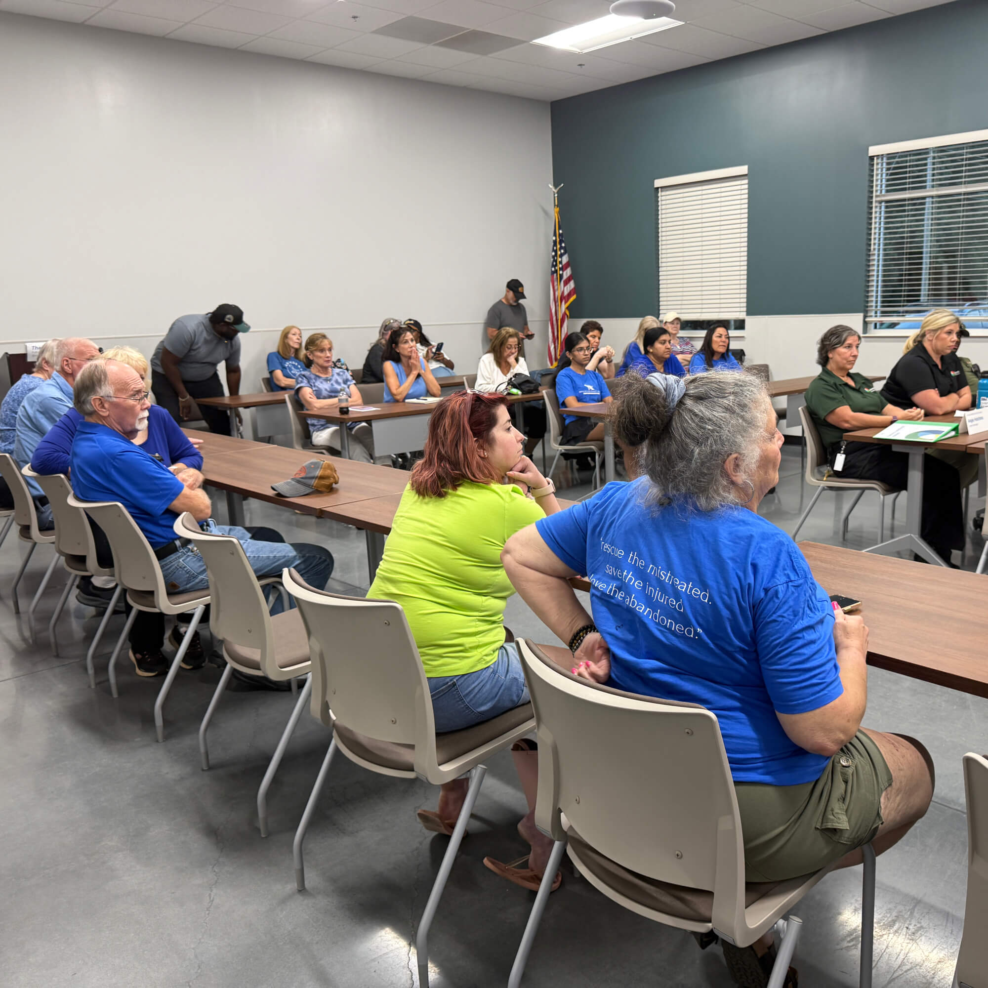 Gwinnett animal advocates attending an Animal Advisory Council meeting